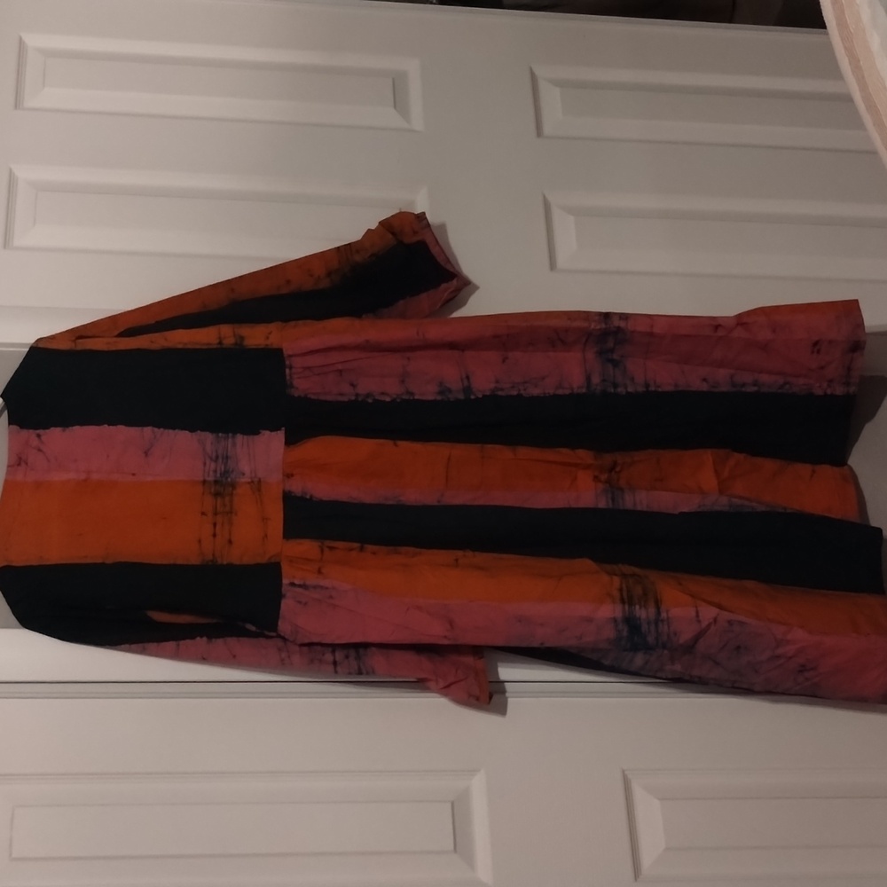 Osei Duro Marian Dress In Carmine Hand Dyed Batiked In Ghana Brand New S - Picture 10 of 10